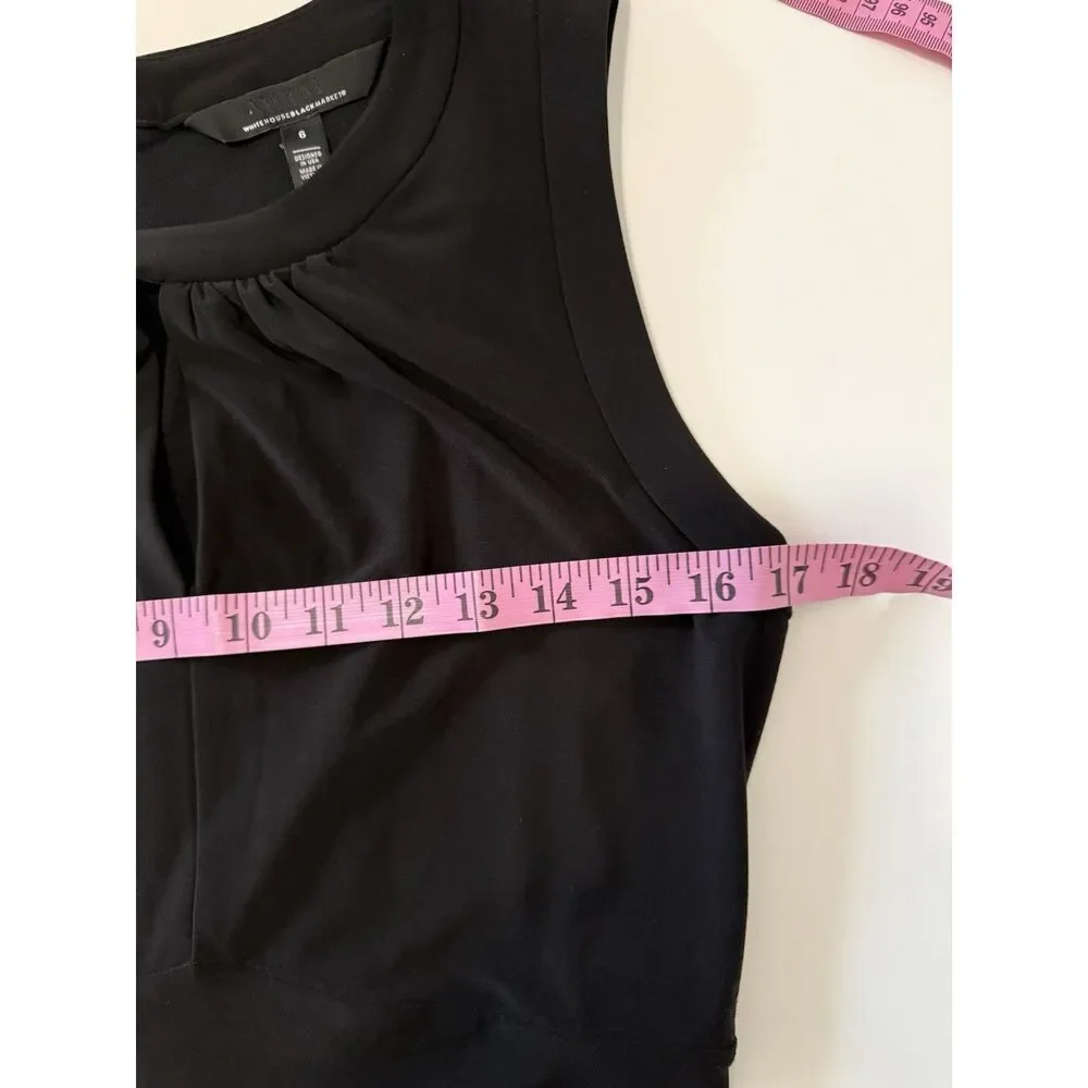 White House Black Market Jersey Knit Keyhole Dress Classic Wedding Office Size 6